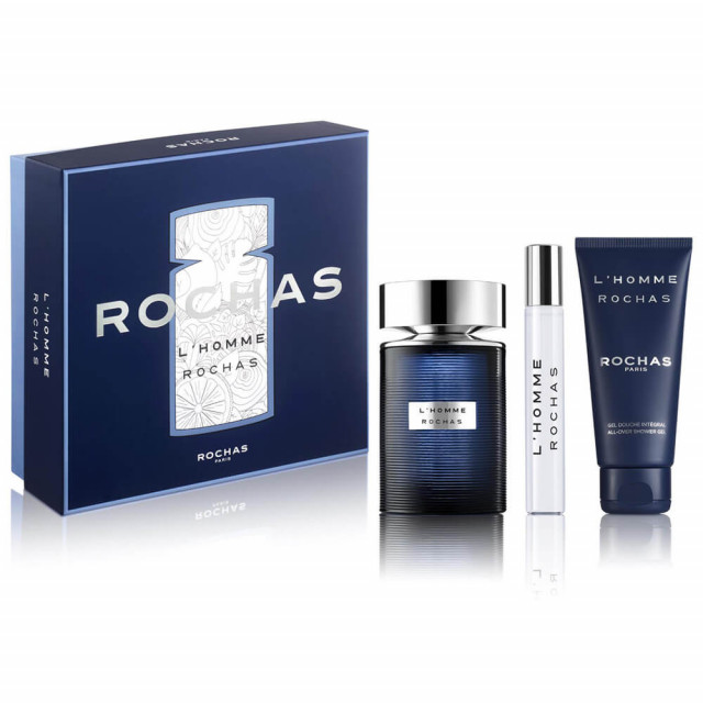 L'Homme Rochas | Coffret Eau de Toilette avec son Vaporisateur de Voyage et son Gel Douche