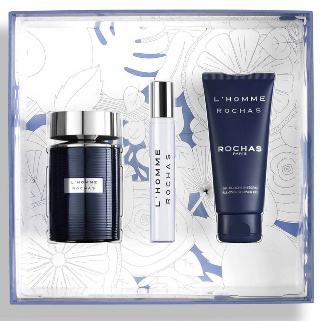 L'Homme Rochas | Coffret Eau de Toilette avec son Vaporisateur de Voyage et son Gel Douche