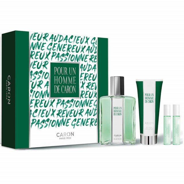 Pour un Homme | Coffret Eau de Toilette avec son Gel Douche et ses Vaporisateurs de Voyage