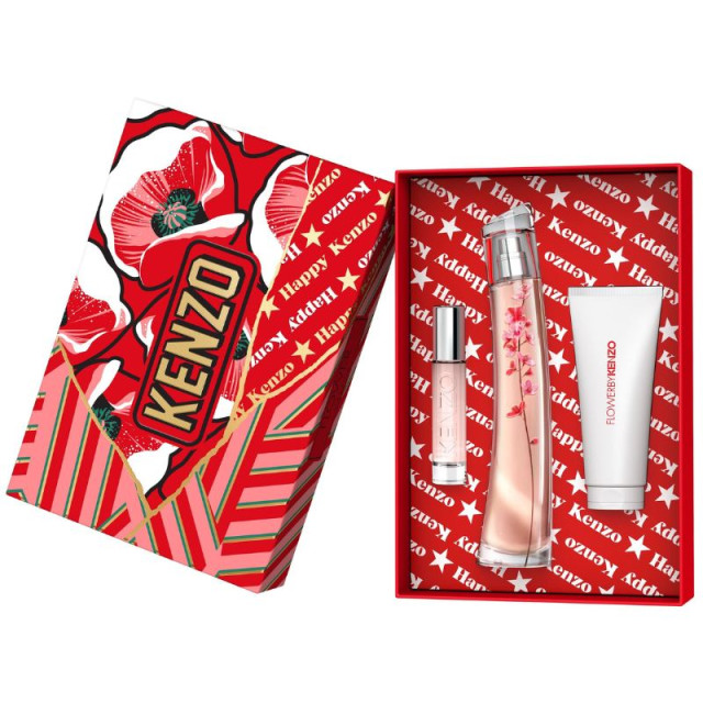 Flower by Kenzo Ikebana | Coffret Eau de Parfum, son vaporisateur de sac et son lait corps