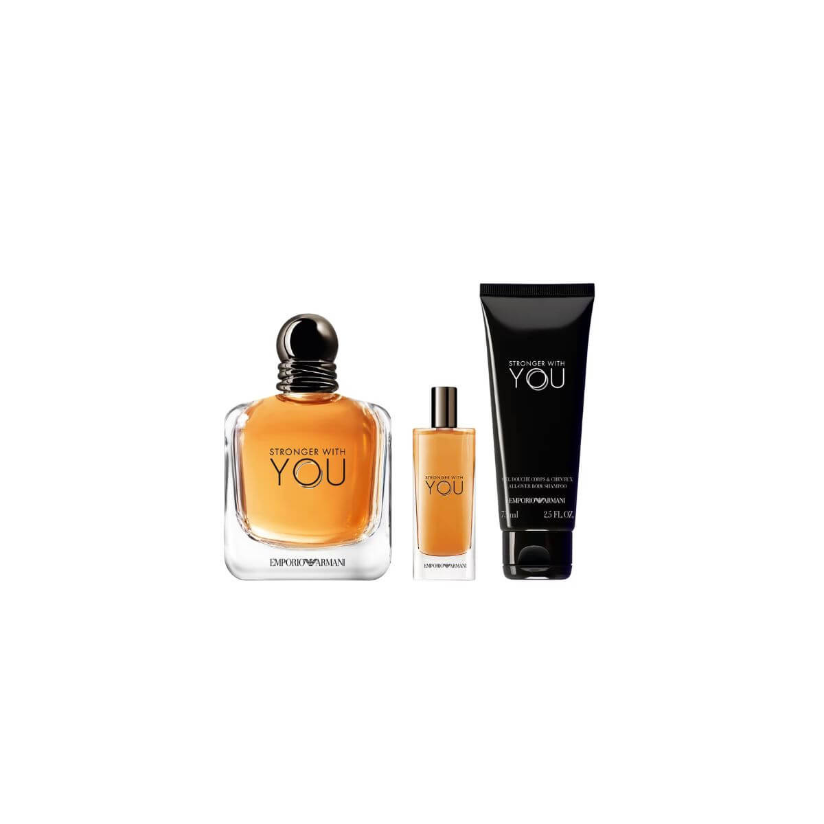 Armani Stronger With You Coffret Eau de Toilette avec son vaporisateur de voyage et son gel douche