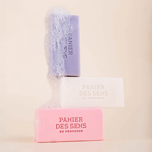 Coffret 3 savons solides parfumés | Savon extra-doux fleur de coton, bleu lavande, nectar de rose