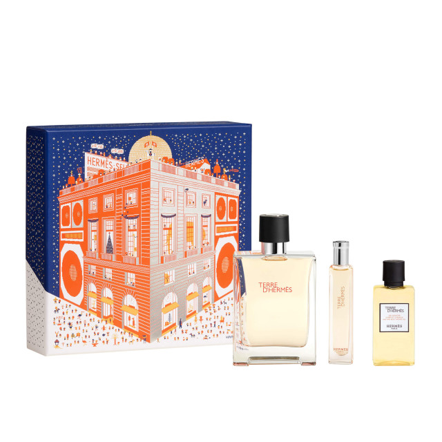 Terre d'Hermès | Coffret Eau de Toilette avec son vaporisateur de voyage et son gel douche Terre d'Hermès | Coffret Eau de Toilette avec son vaporisateur de voyage et son gel douche