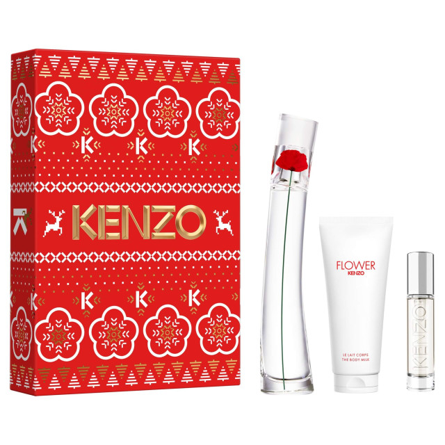 FLOWER BY KENZO | Coffret Eau de Parfum, vaporisateur de sac et lait corps FLOWER BY KENZO | Coffret Eau de Parfum, vaporisateur de sac et lait corps