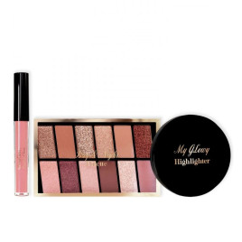 Mes indispensables beauté | Coffret fards à paupières, enlumineur et gloss