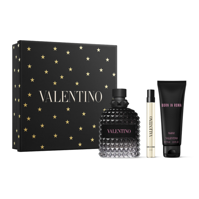 Born in Roma Uomo | Coffret Eau de Toilette avec vaporisateur de voyage et gel douche