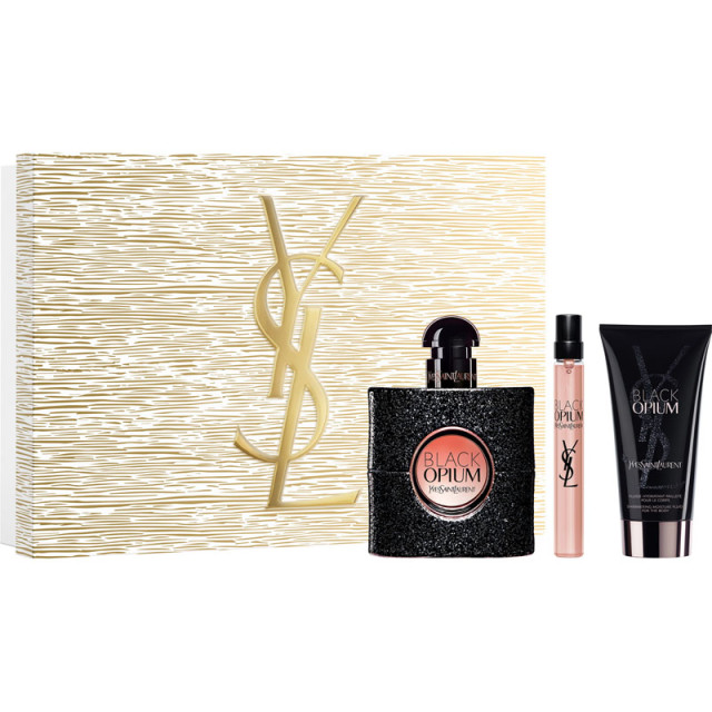 Black Opium | Coffret Eau de Parfum, vaporisateur de sac et lait corps Black Opium | Coffret Eau de Parfum, vaporisateur de sac et lait corps