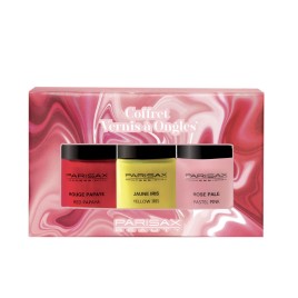 Coffret 3 vernis à ongles - rouge, jaune, rose
