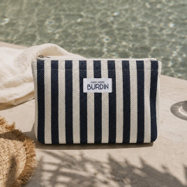 Trousse en toile rayée
