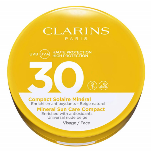 Compact Solaire Minéral Visage SPF 30 - CLARINS|Enrichi en Antioxydants - Beige Naturel