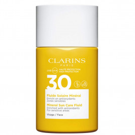 Fluide Solaire Minéral Visage SPF 30 - CLARINS|Enrichi en Antioxydants - Zones Sensibles