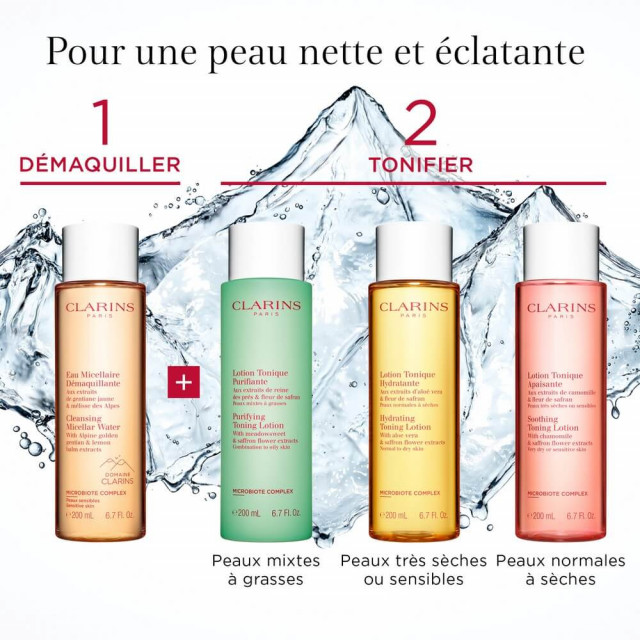 Eau Micellaire Démaquillante - CLARINS|Aux extraits de gentiane jaune & mélisse des Alpes